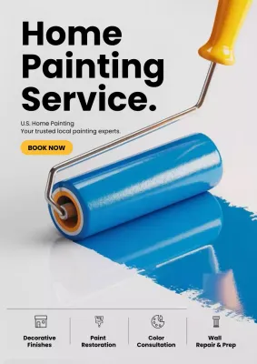 Grey Modern Painting Promotion Poster
