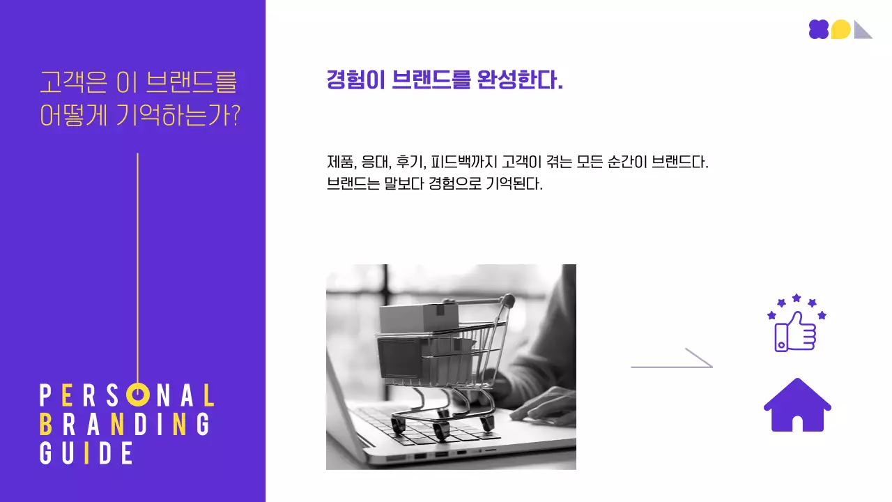 보라 노랑 모던 브랜딩 가이드 안내