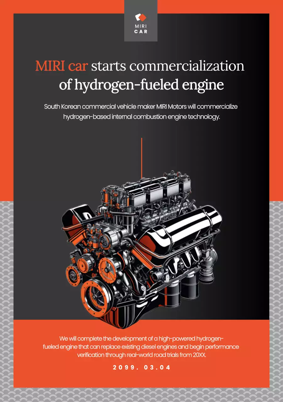 orange modern hydrogen engine announcement