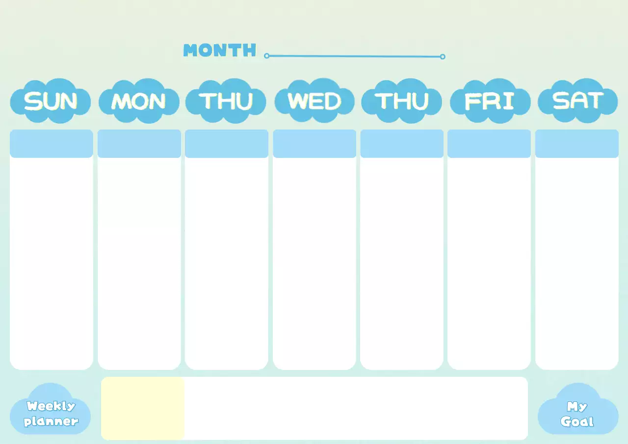 귀여운 구름 주간 계획표