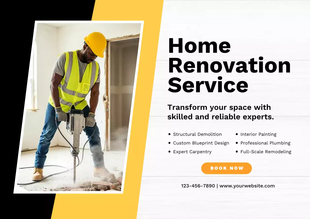 Yellow Modern Renovation Advertisement