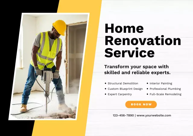 Yellow Modern Renovation Advertisement