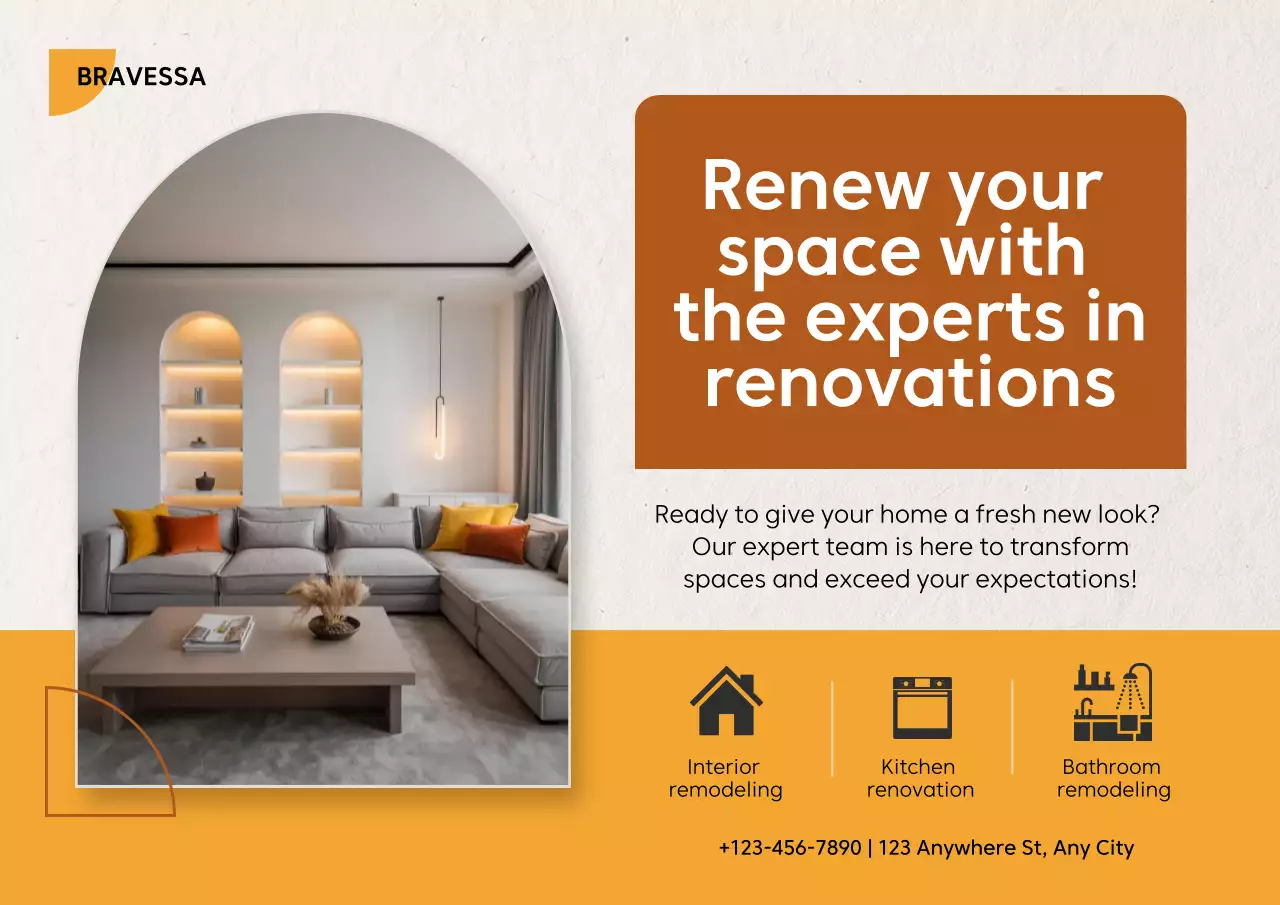 Orange and Yellow Modern Renovation Promotion