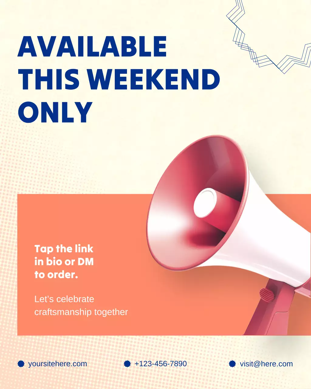 Bài đăng trên Instagram về sản phẩm thủ công Ngày Lao động tự nhiên màu be và xanh lam