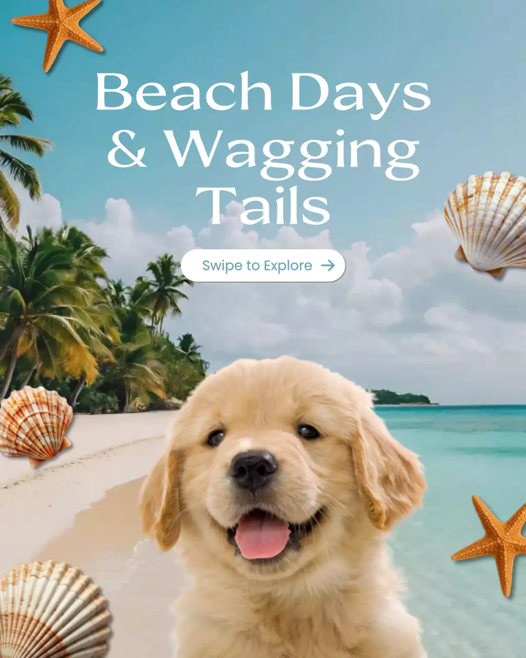 Blue Tropical Pet Outdoor Activities Advertisement Instagram Post