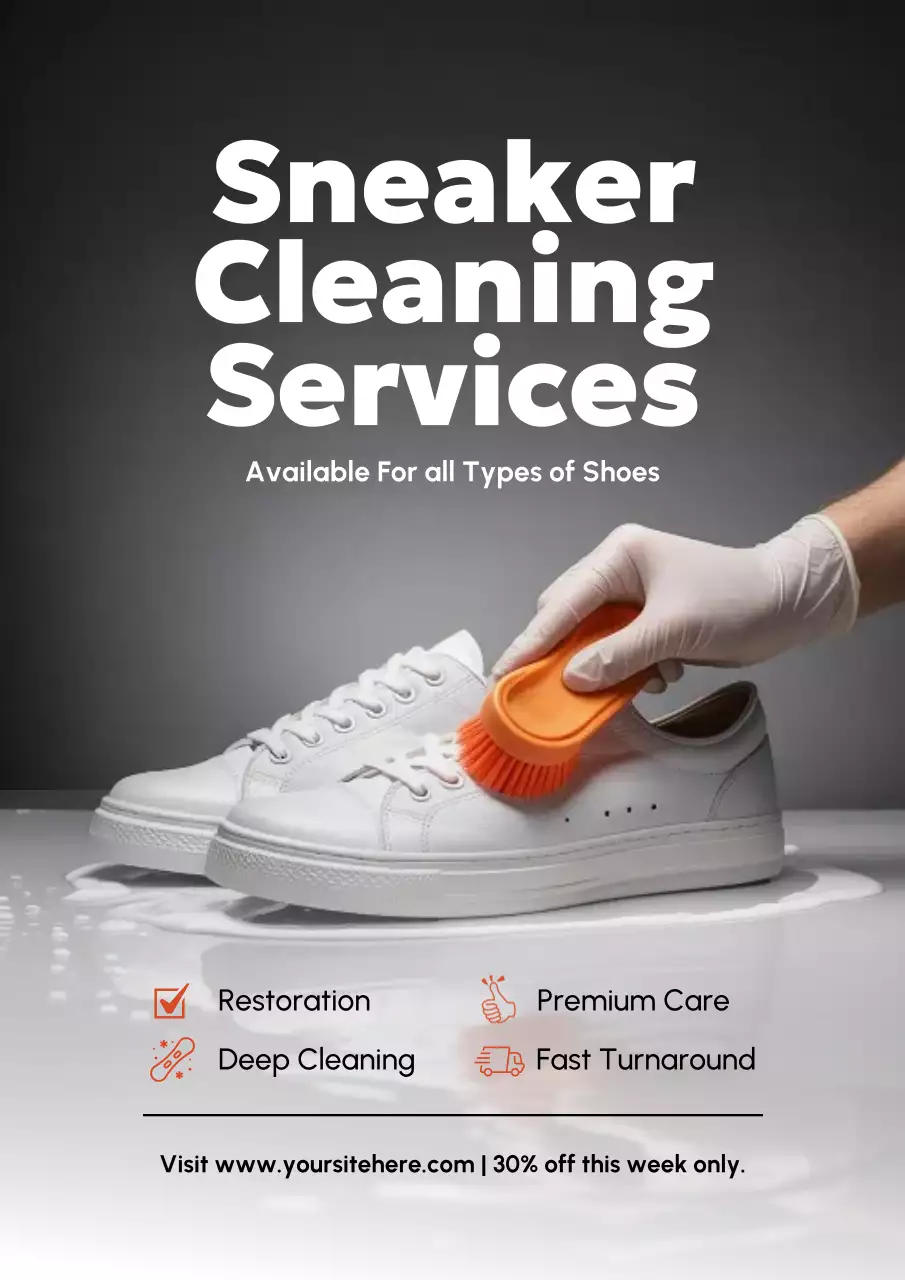 Grey Modern Sneaker Promotion Poster