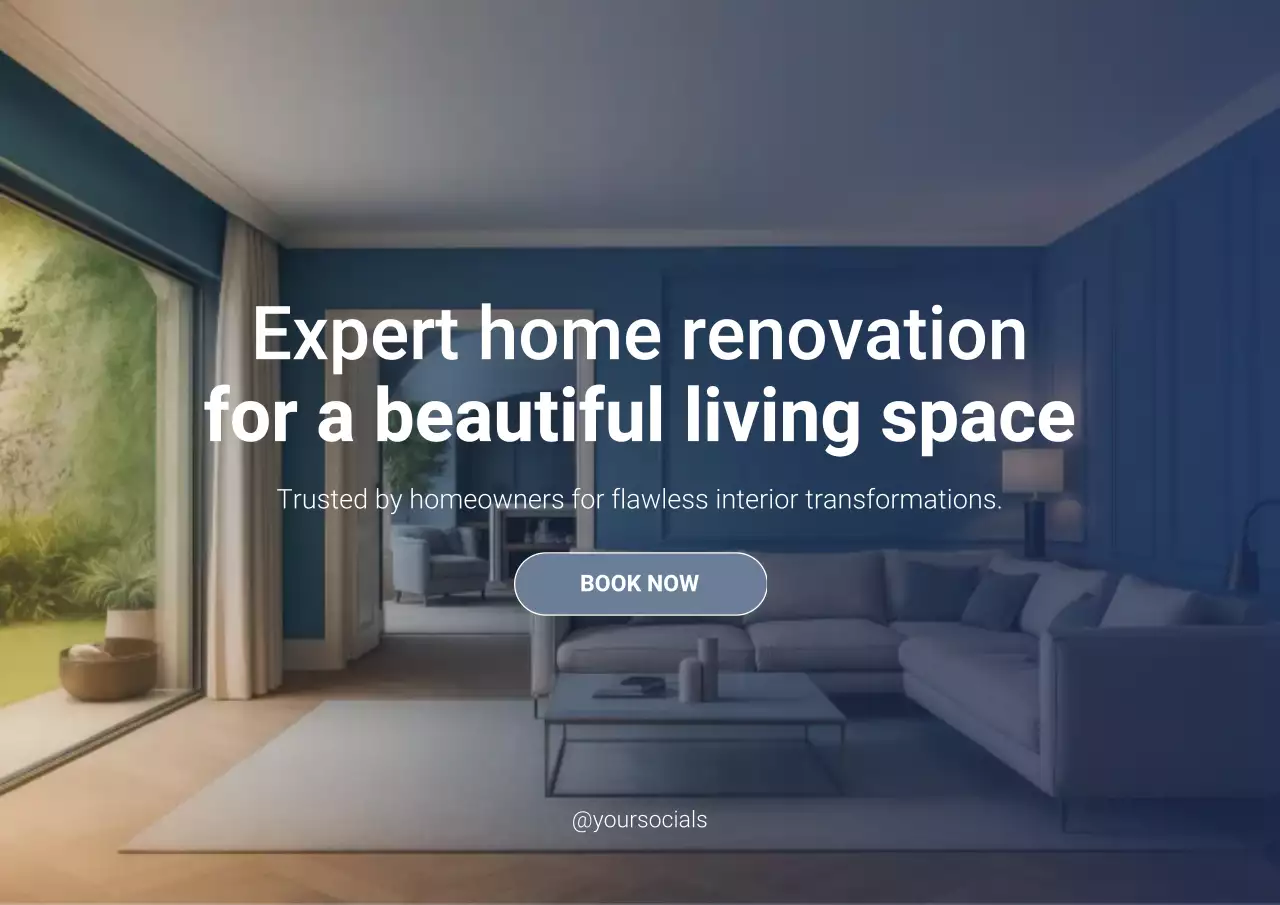 Blue Modern Home Renovation Advertisement Poster