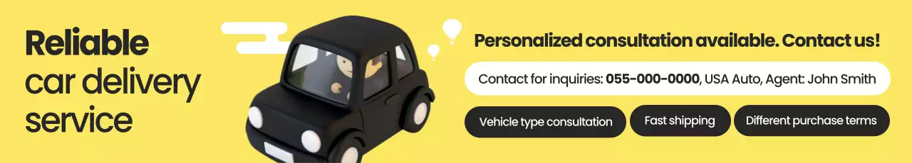 promoção de serviço de carro amarelo moderno