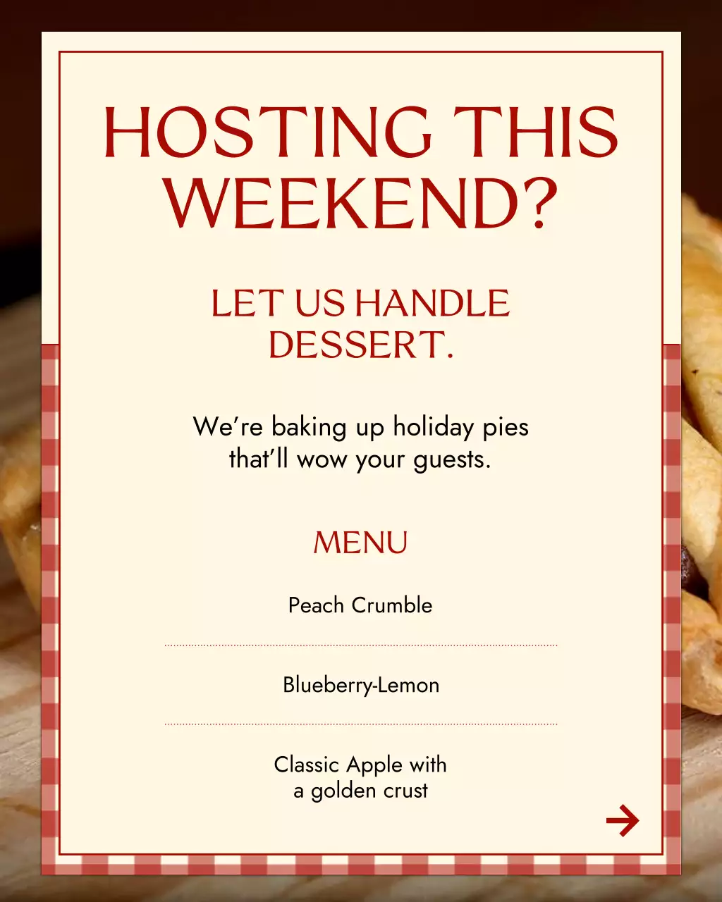 Beige Traditional Pie Event Announcement Instagram Post