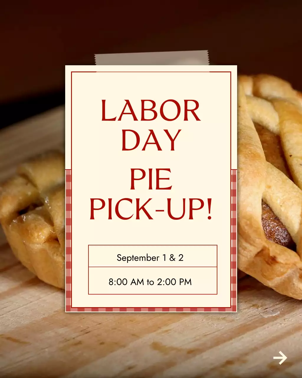 Beige Traditional Pie Event Announcement Instagram Post