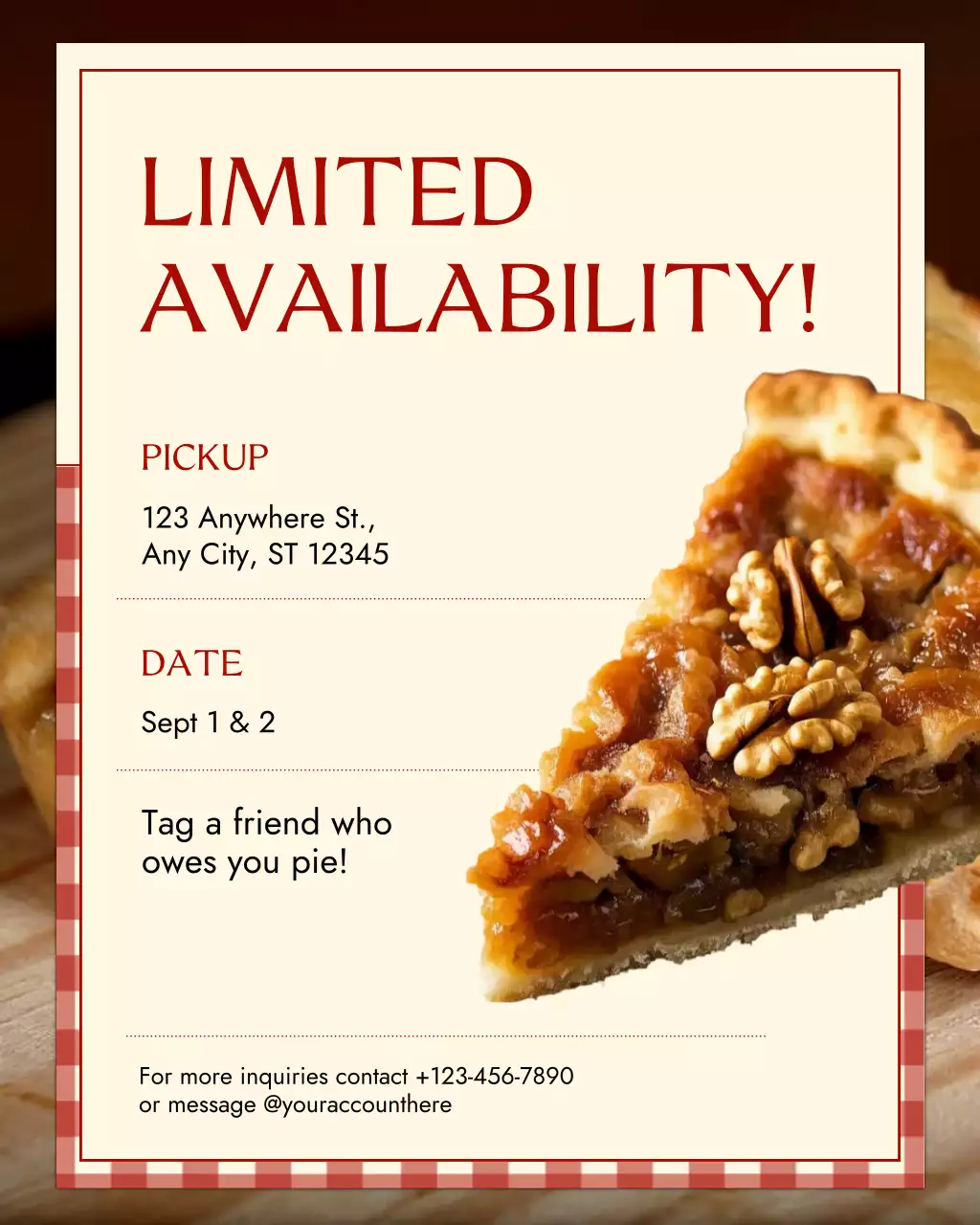 Beige Traditional Pie Event Announcement Instagram Post