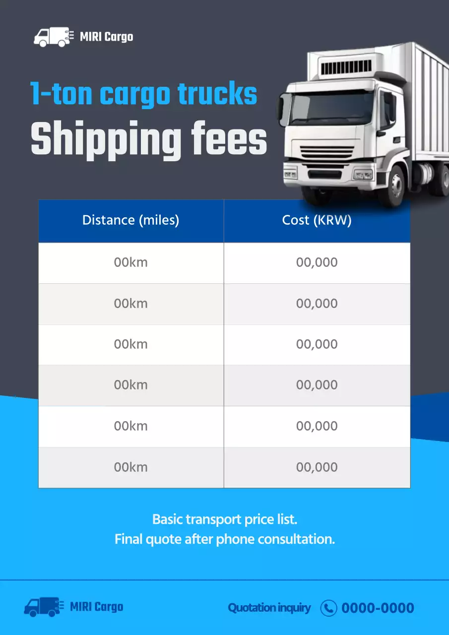 blue modern cargo advertisement