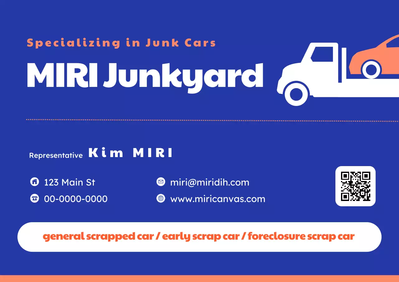 danh thiếp bãi phế liệu hiện đại màu xanh