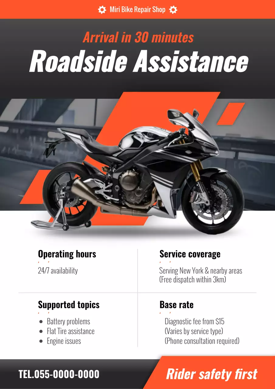 promosi pinggir jalan modern berwarna oranye