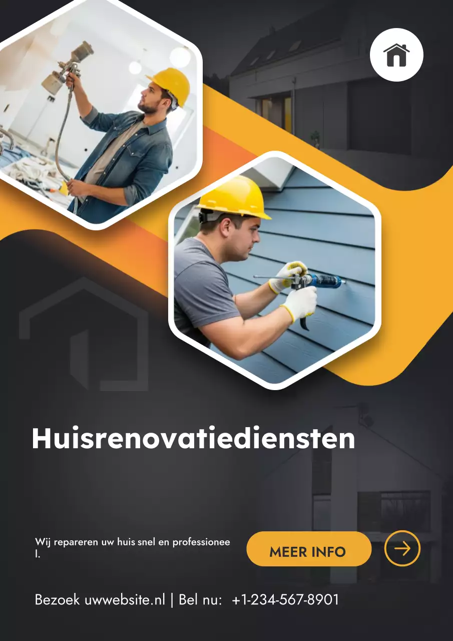 Poster voor professionele moderne huisrenovatiediensten