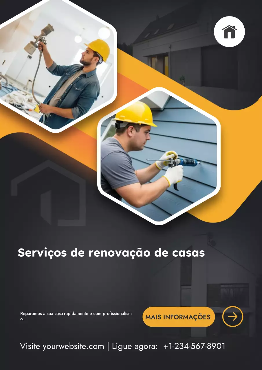 Cartaz de serviços profissionais de reforma de casas modernas