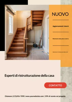Poster promozionale per la ristrutturazione di una casa moderna beige