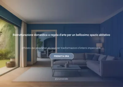 Manifesto pubblicitario per la ristrutturazione di una casa moderna blu