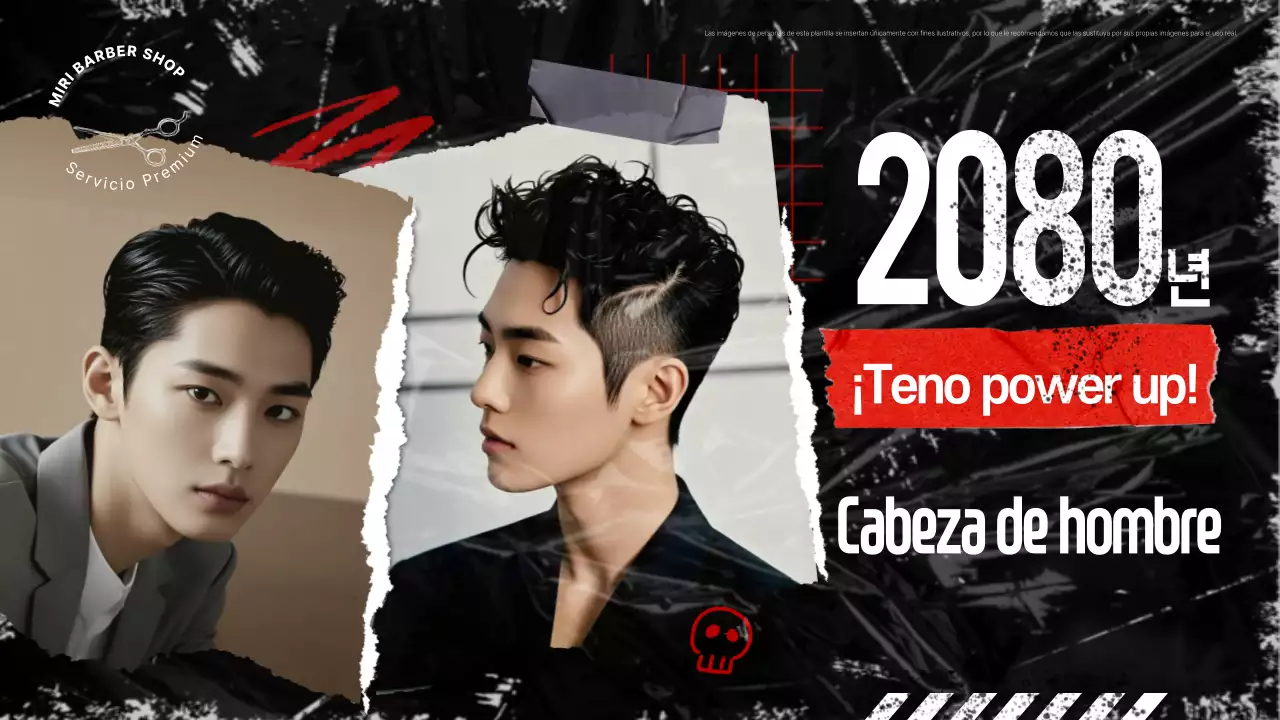 Anuncio de peinado moderno negro