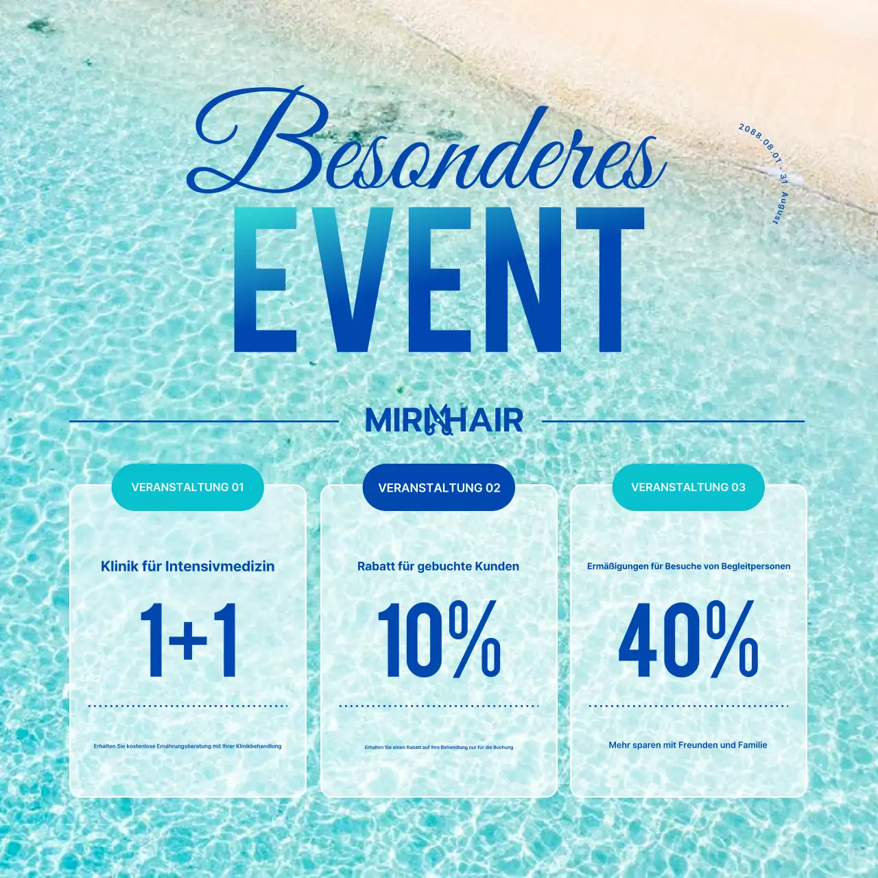 Sky Blue Modern Rabatt-Event