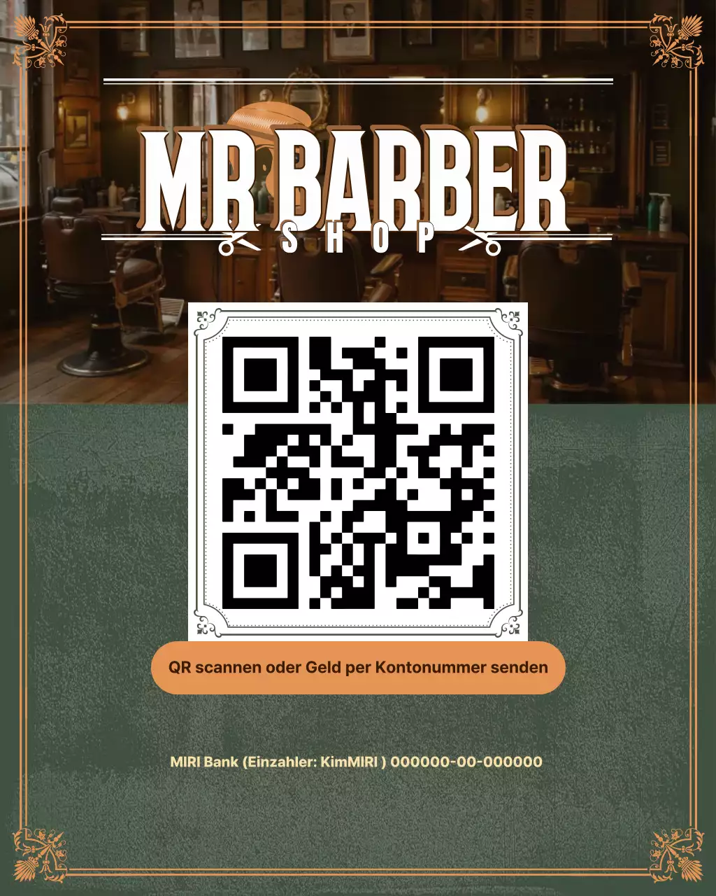 Grüner Vintage Barbershop-Führer