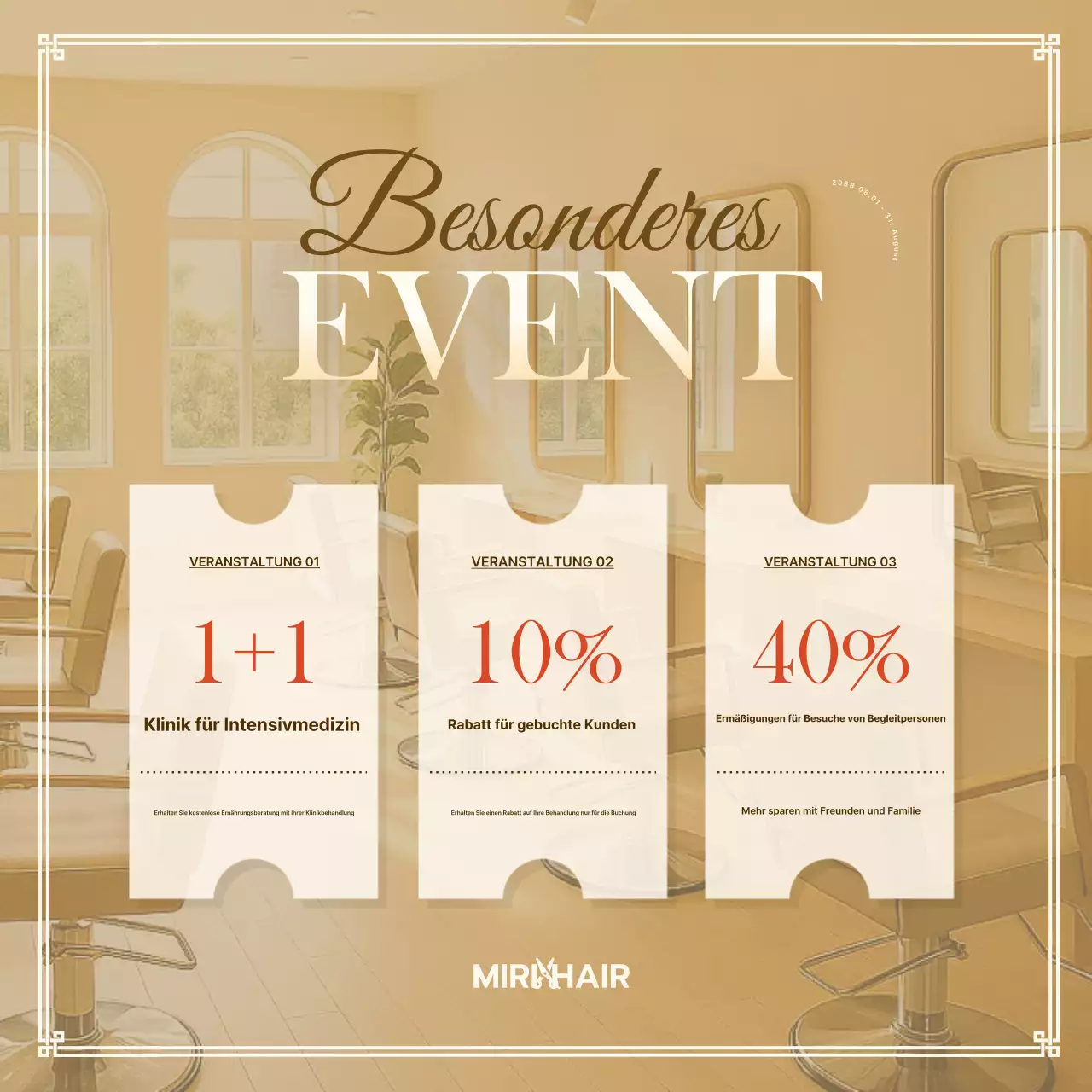 Beige Modern Hair Salon Rabatt