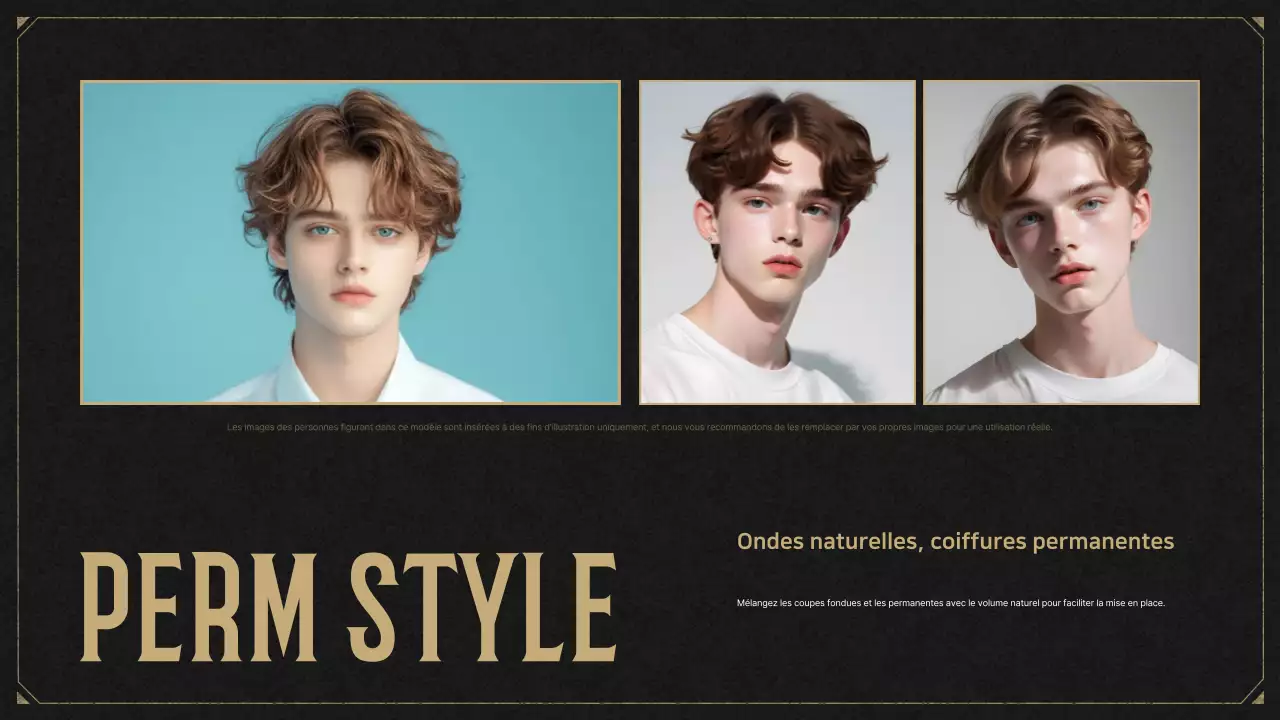 Publicité pour une coiffure noire vintage