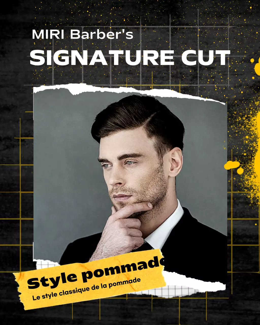 Promotion du salon de coiffure moderne jaune