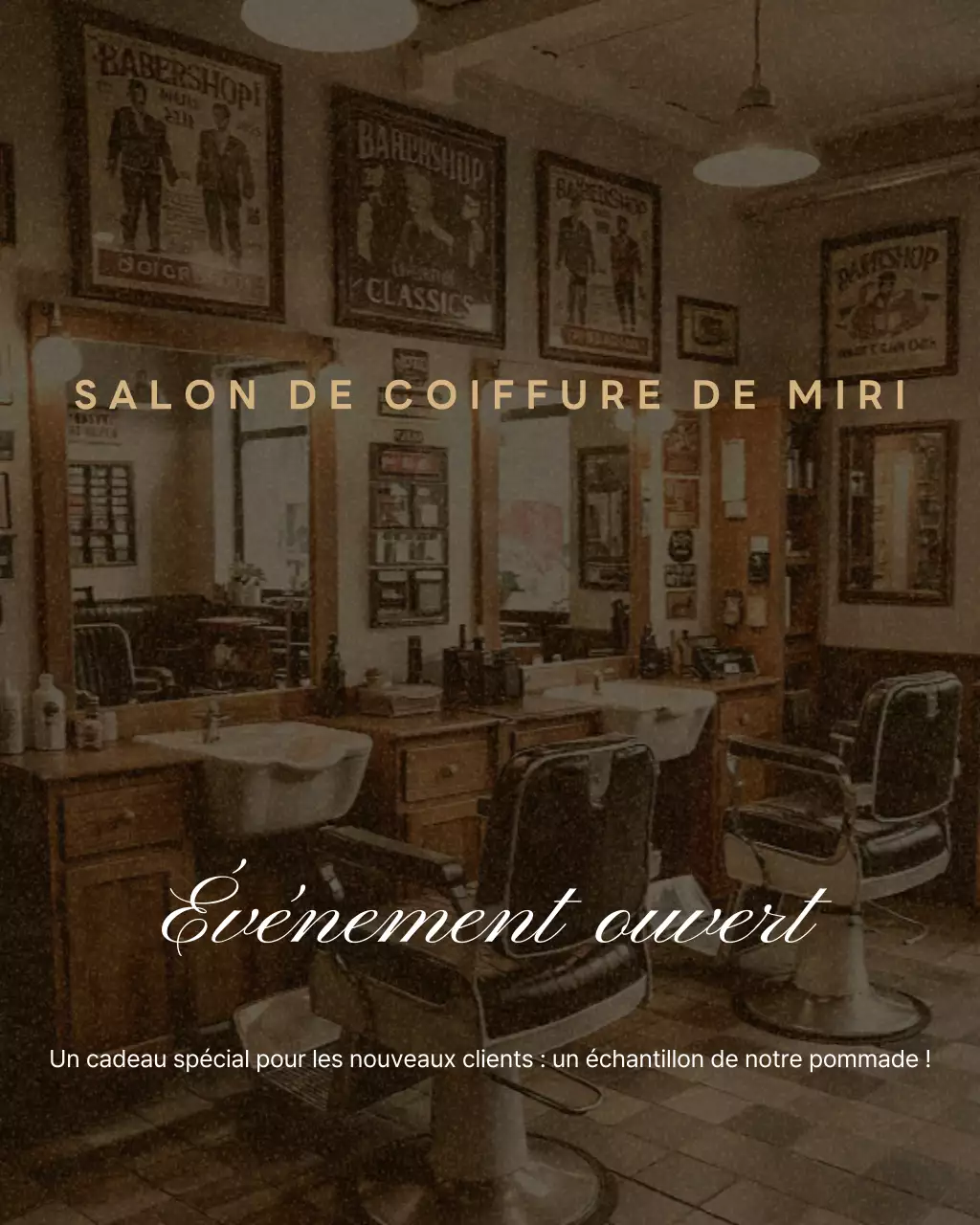 Promotion du salon de beauté beige vintage