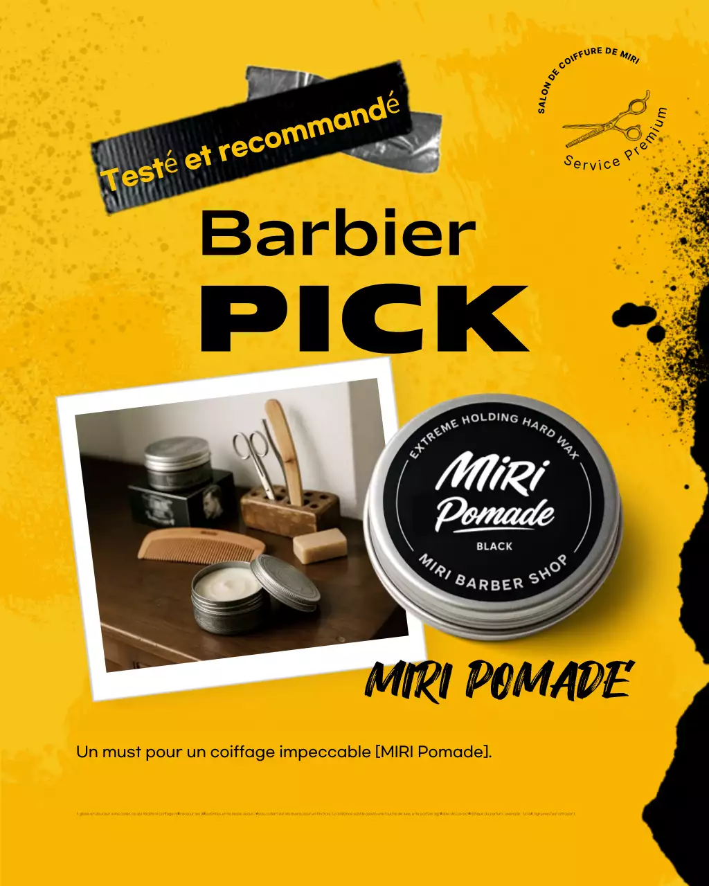 Promotion du salon de coiffure moderne jaune