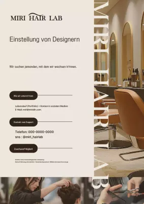 Beige Moderne Rekrutierungsankündigung