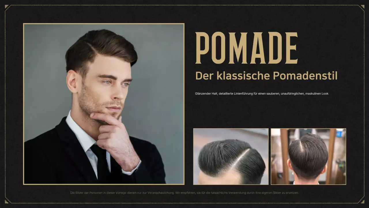 Schwarze Vintage-Frisur-Werbung