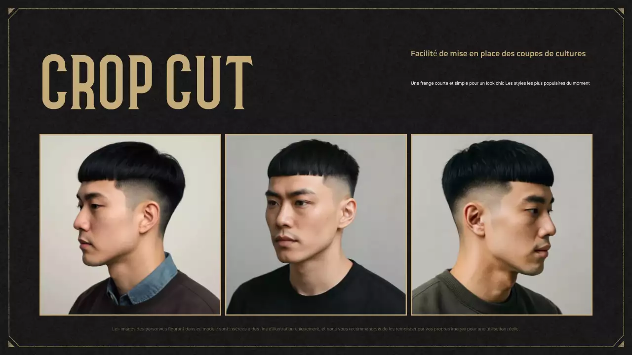 Publicité pour une coiffure noire vintage