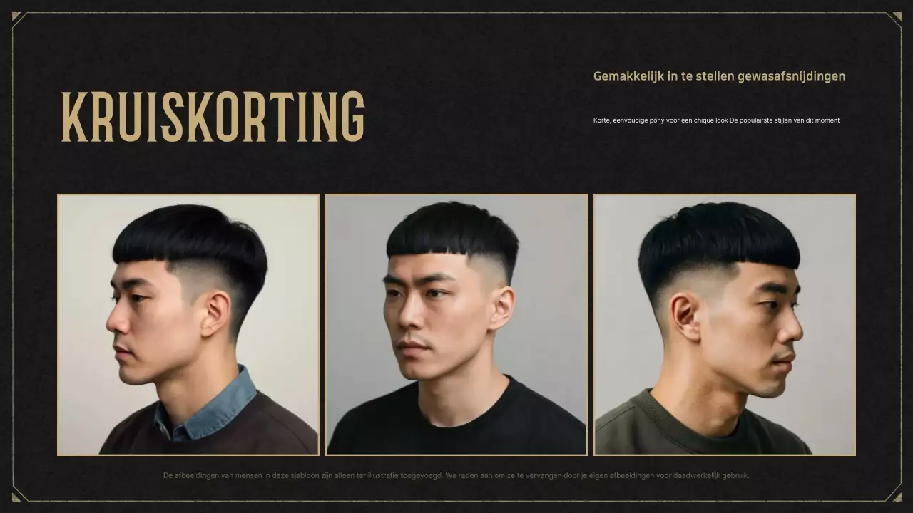 Advertentie voor zwart vintage kapsel