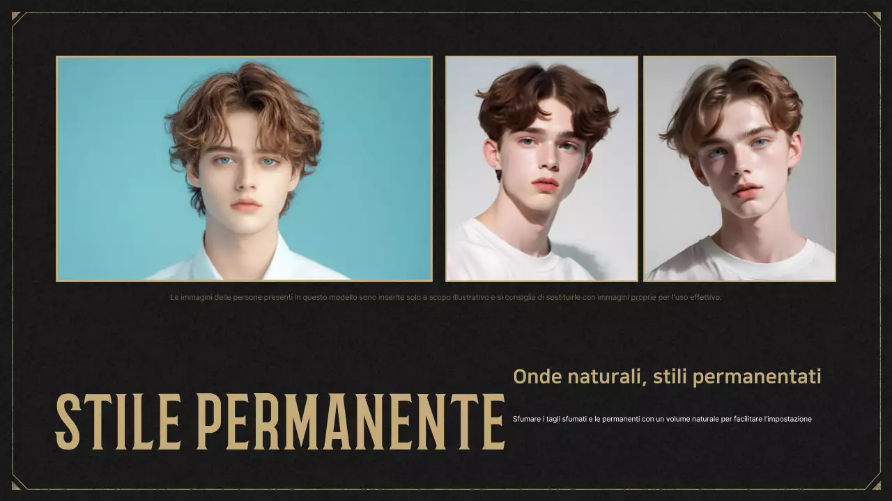 Pubblicità di acconciature vintage nere