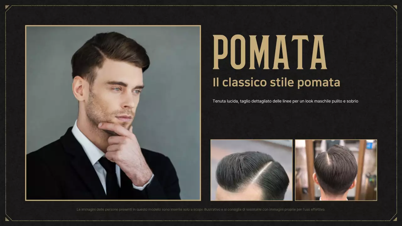 Pubblicità di acconciature vintage nere