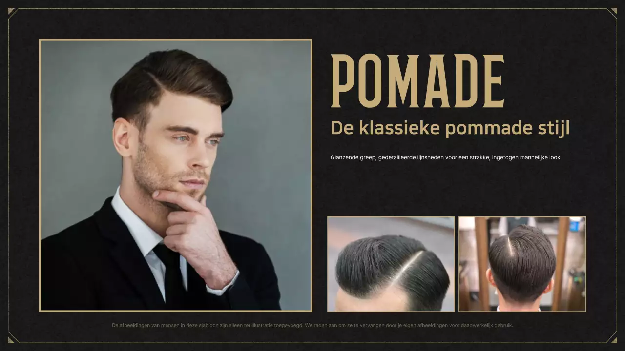 Advertentie voor zwart vintage kapsel