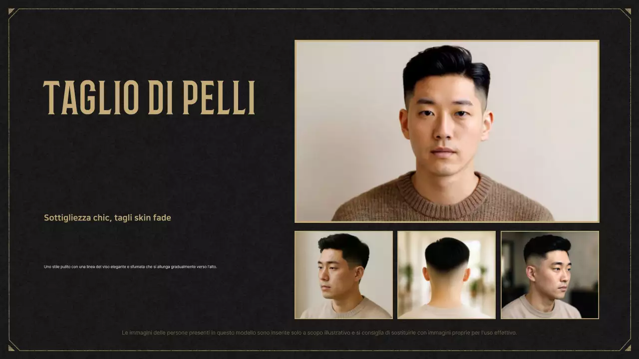 Pubblicità di acconciature vintage nere