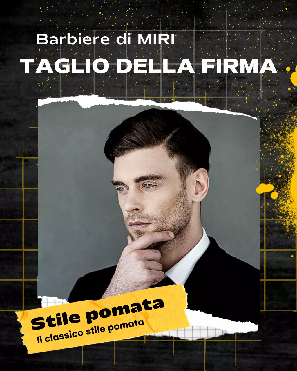 Promozione barbiere moderno giallo