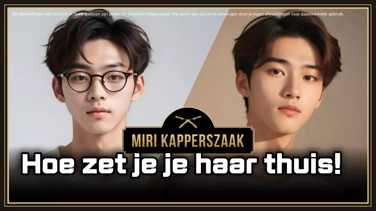 Advertentie voor zwart modern kapsel