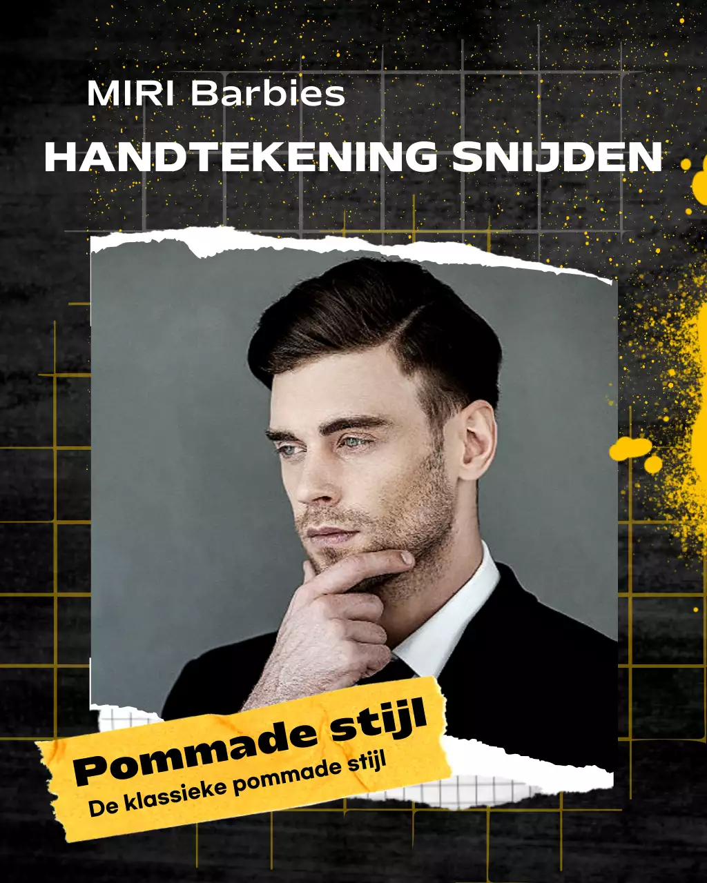 Gele moderne kapperszaak promotie