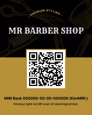 Zwarte moderne kapperszaak advertentie