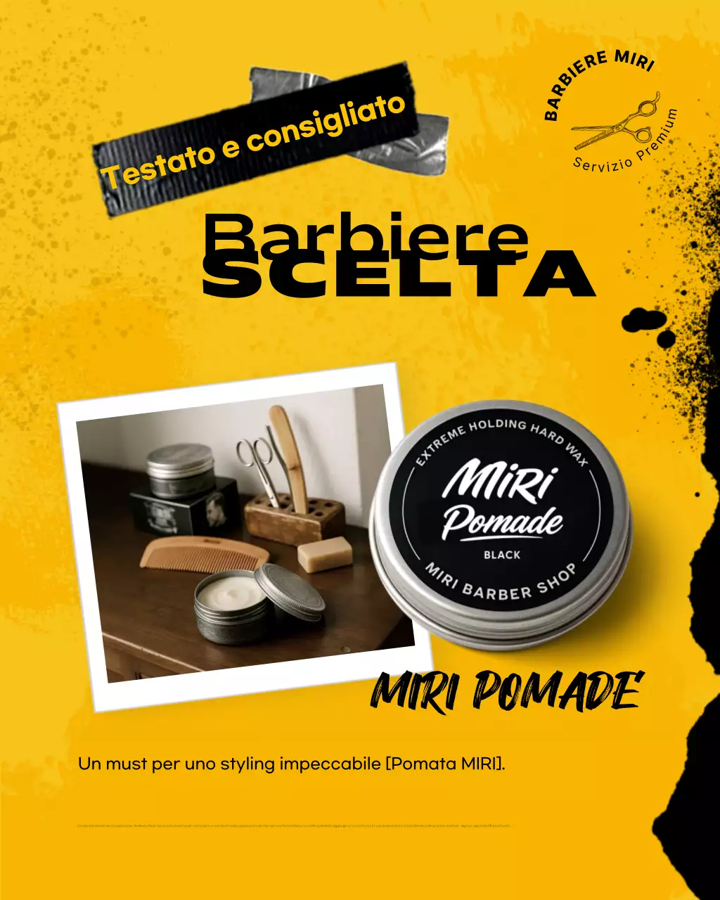 Promozione barbiere moderno giallo