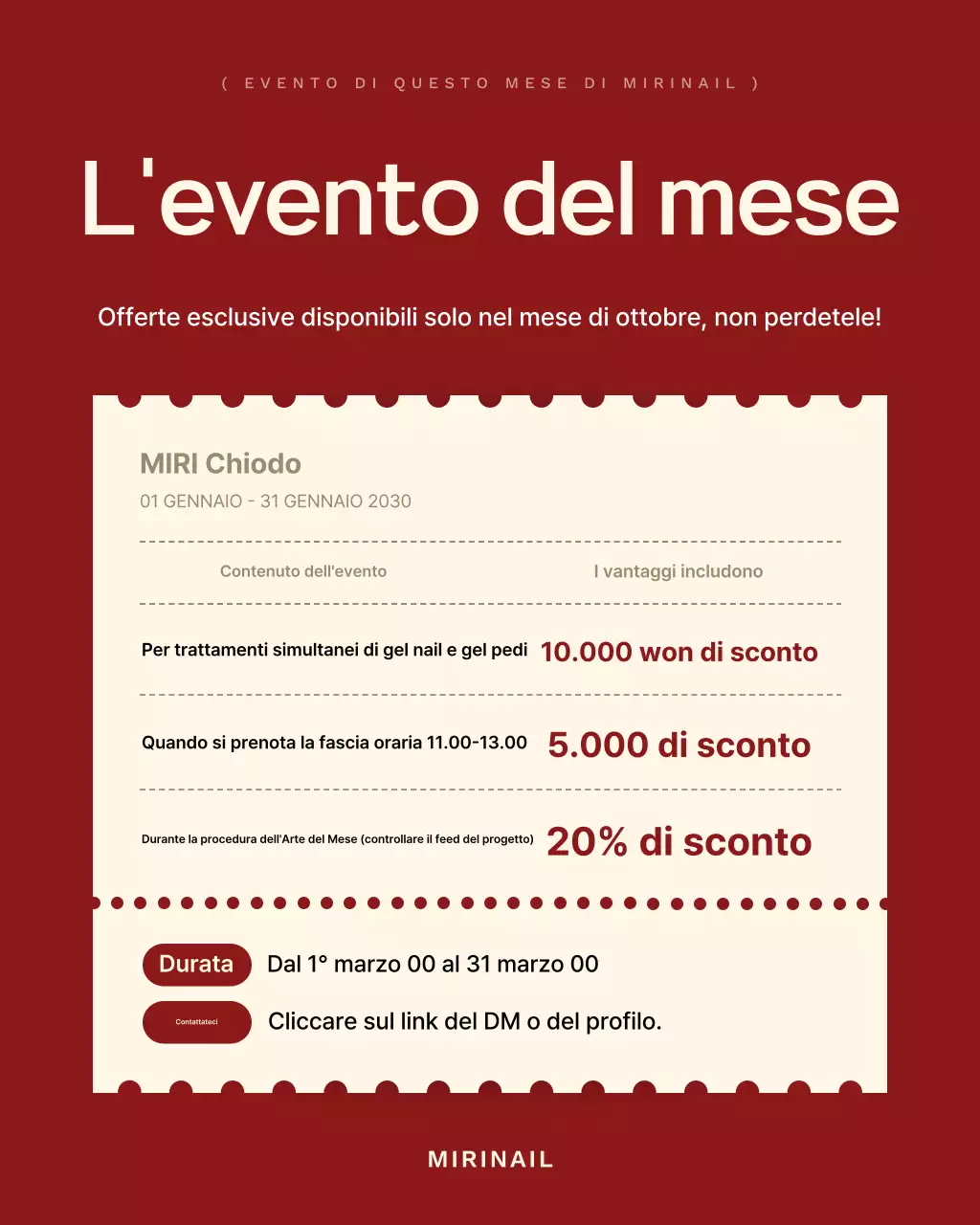 Guida agli eventi Red Modern