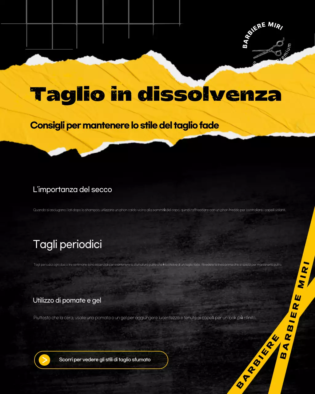 Promozione barbiere moderno giallo