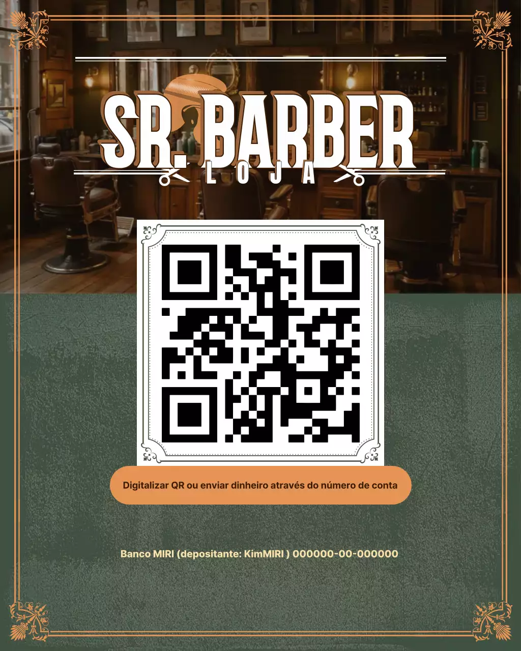 Guia de barbearia vintage verde