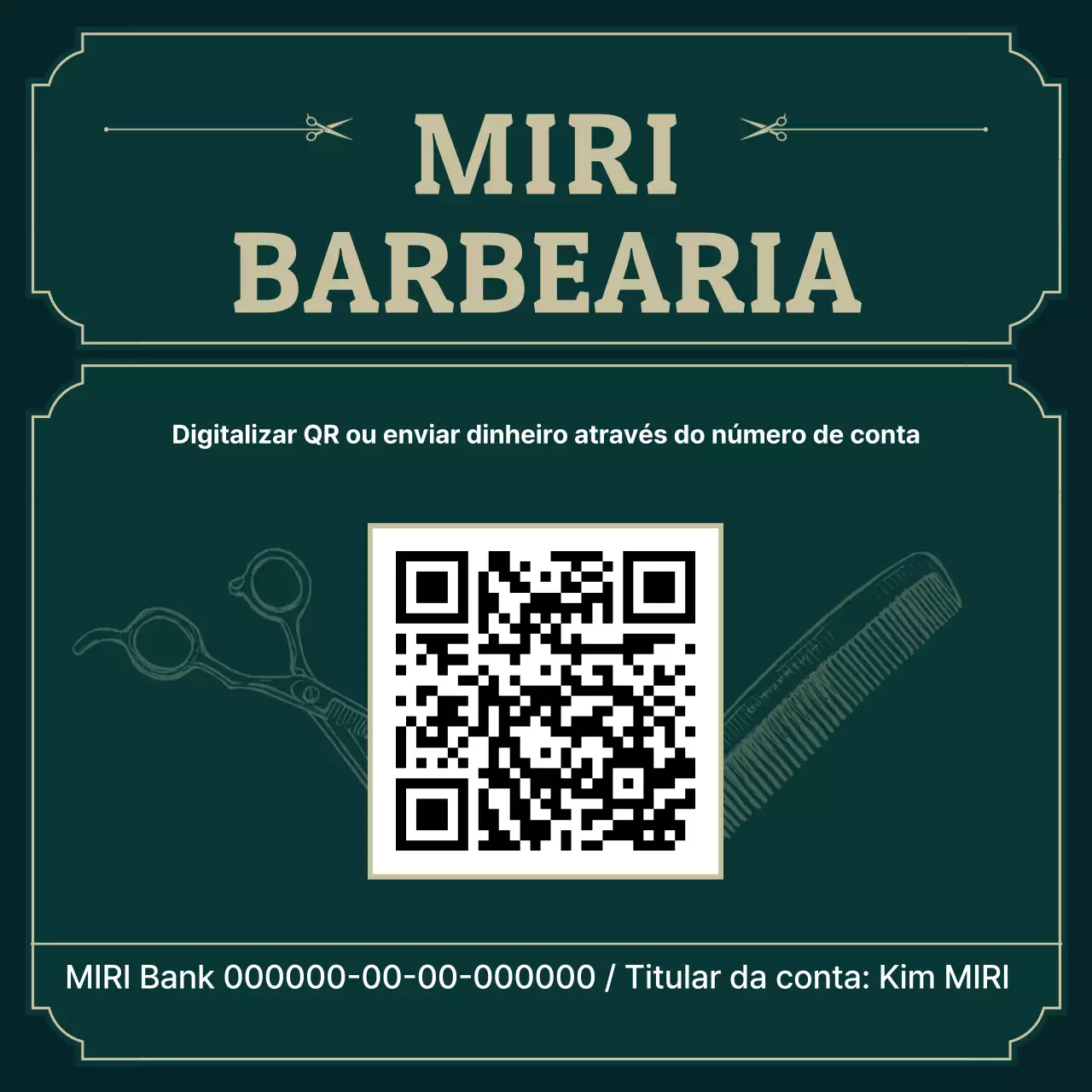 Guia de barbearia vintage verde