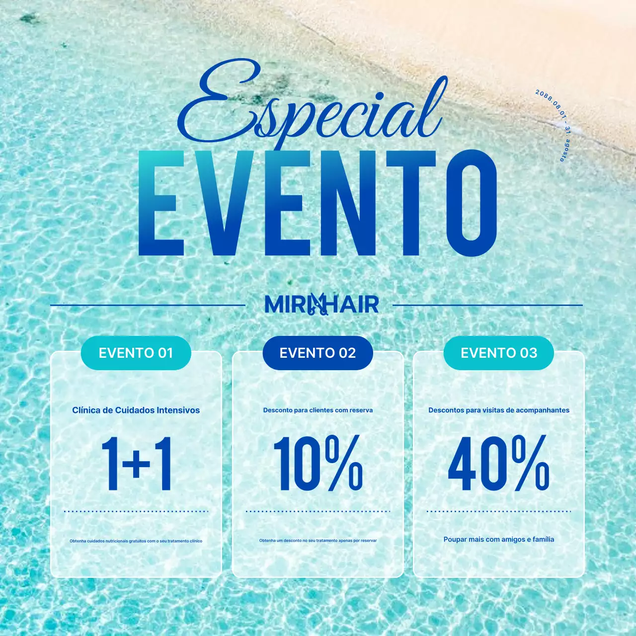 Evento de desconto moderno Sky Blue