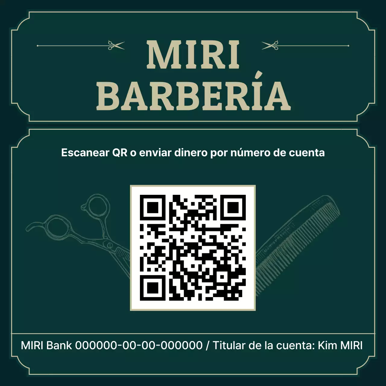 Guía de barbería vintage verde