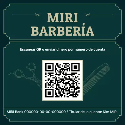 Guía de barbería vintage verde
